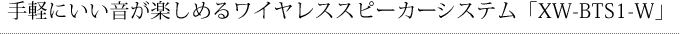 手軽にいい音が楽しめるワイヤレススピーカー「XW-BTS1-W」