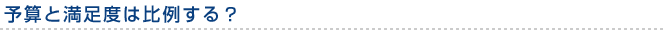 予算と満足度は比例する？